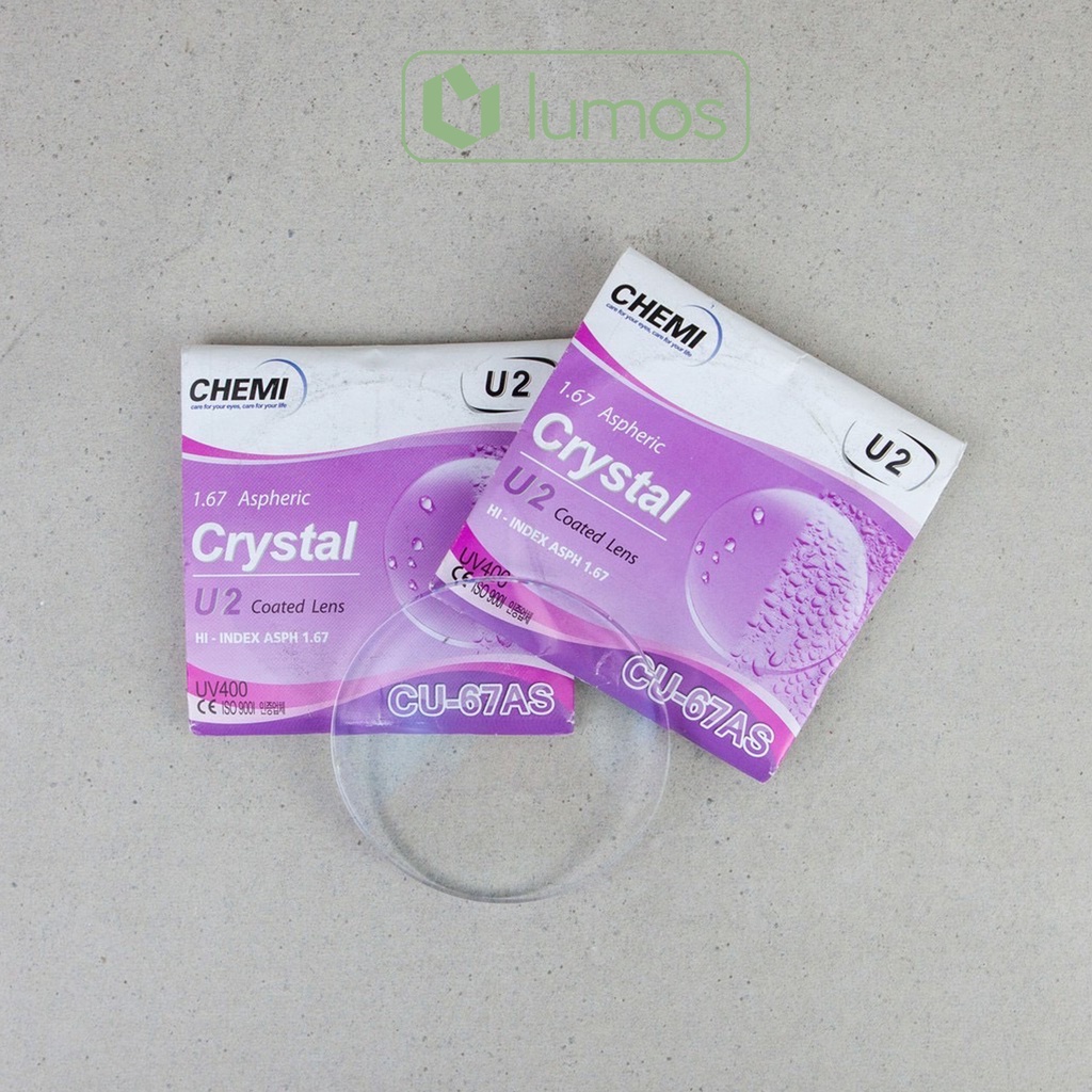 Mắt Kính Tròng Kính Cận Loạn CHEMI CRYSTAL U2 Hàn Quốc Siêu Mỏng Chống UV400 - Bảo Hành 6 Tháng