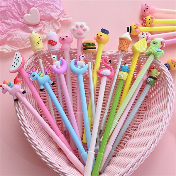 Combo 50 bút mực đen dễ thương mix mẫu ngẫu nhiên (Túi)- chị Nhi
