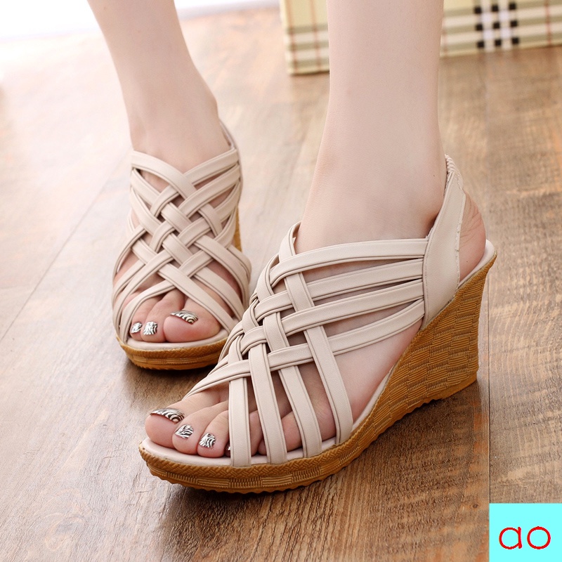 Giày Sandal Đế Xuồng Cao Phong Cách Hàn Quốc Thời Trang Mùa Hè Hàng Mới 2022 Dành Cho Nữ