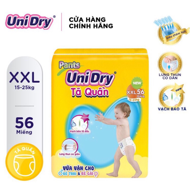 Tã quần Unidry gói Super Jumbo M74/L68/XL62/XXL56