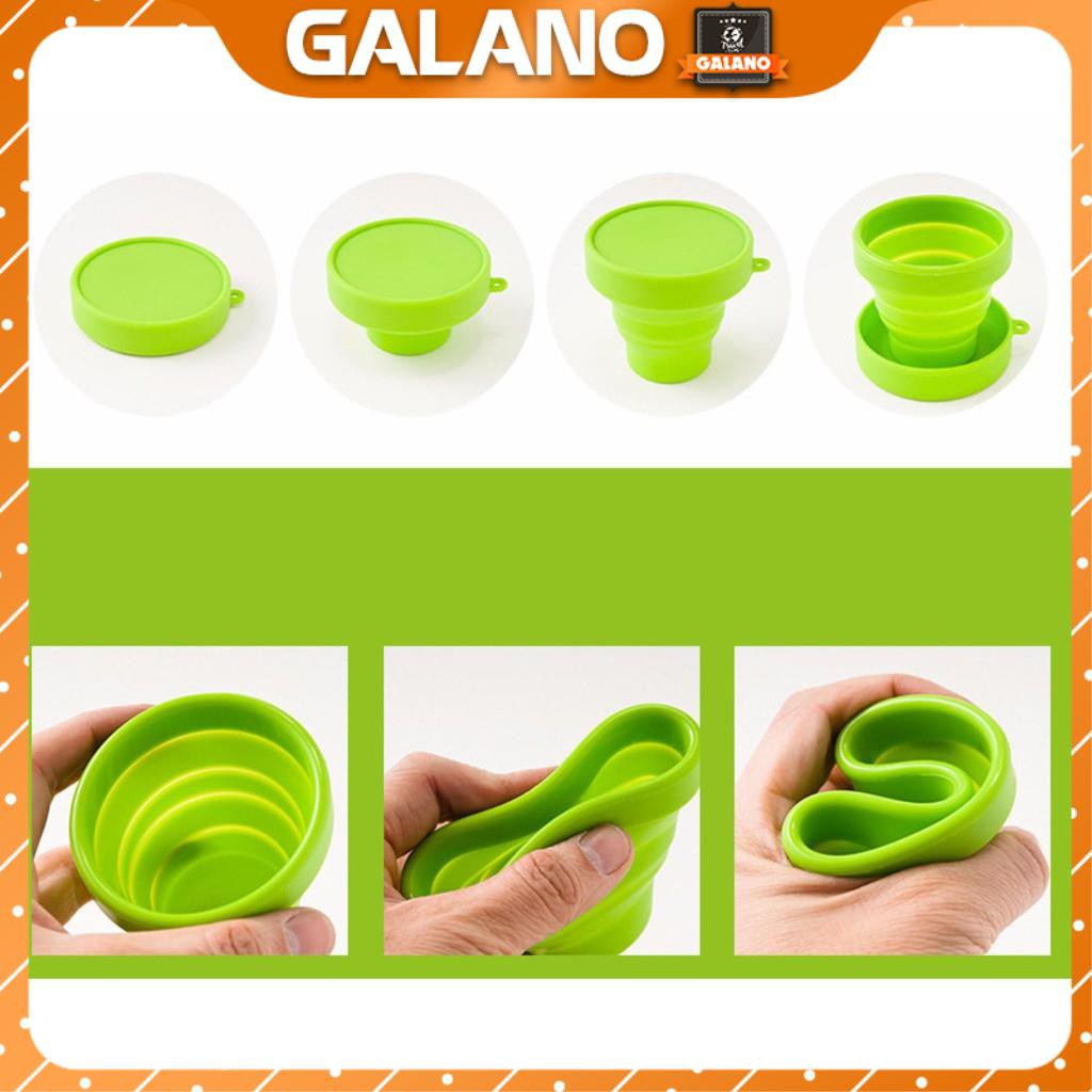 Cốc Uống Nước Gấp Gọn GALANO Chất Liệu Ly Nhựa Silicon Có Nắp Đi Du Lịch, Dã Ngoại Đa Năng HG-001178