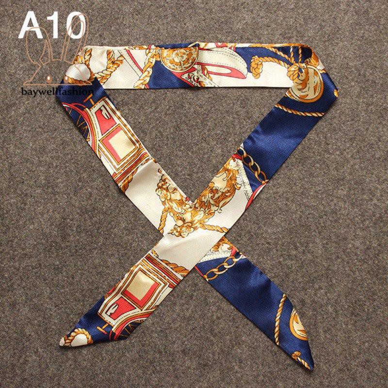 New Fashion Tie Bag Handle Scarves Women Small Ribbon Decorative Scarf Lady Hair Band Multi-use Map Way Scarves