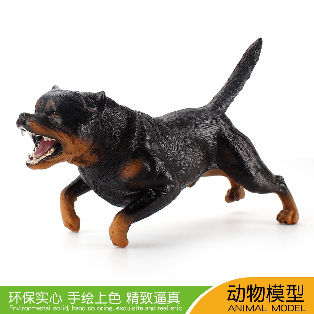 ♚Wholesale manufacturers♚Children simulation large Rottweiler model black bully dog static craft desktop handy toy dog children's birthday gift science and education cognitive toys