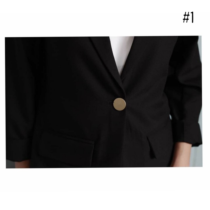 Áo vest nữ blazer KHÀN màu đen tà ngang thời trang công sở tay dài 1 lớp phong cách Hàn Quốc | BigBuy360 - bigbuy360.vn