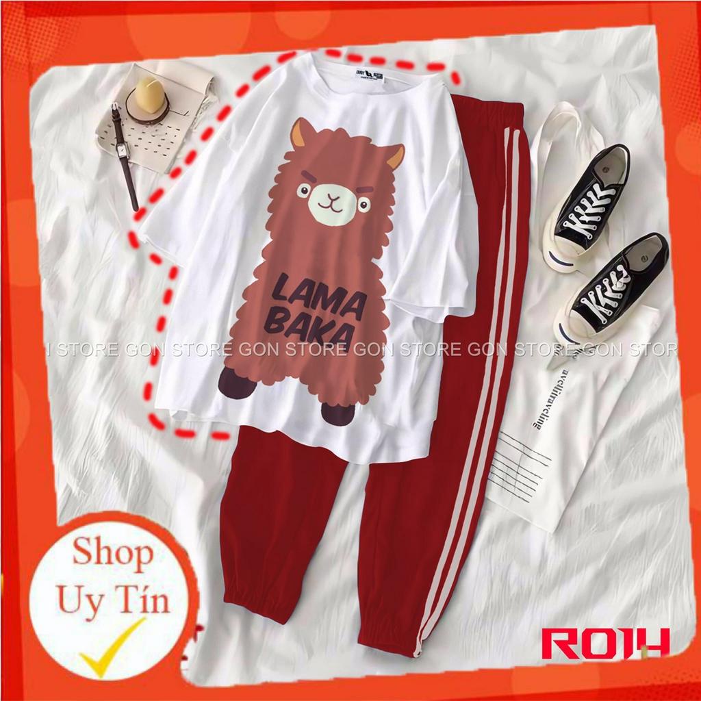 Set áo thun tay lửng quần kẻ 3 sọc, quần unisex 2 sọc R011-15