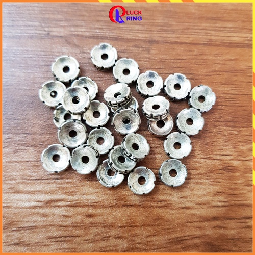Charm vòng tay kim loại dạng bánh xe chặn khắc chữ T mix vòng tay - Luck Ring