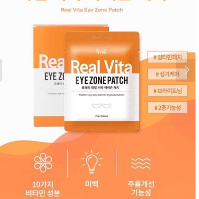 [30 miếng] Mặt nạ mắt Prreti Real Vita Eyezone Patch