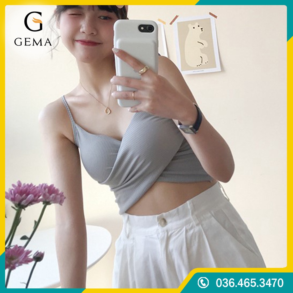 Bra thun tăm chéo siêu xinh, Áo ngực thun tăm chéo dây mảnh mẫu mới