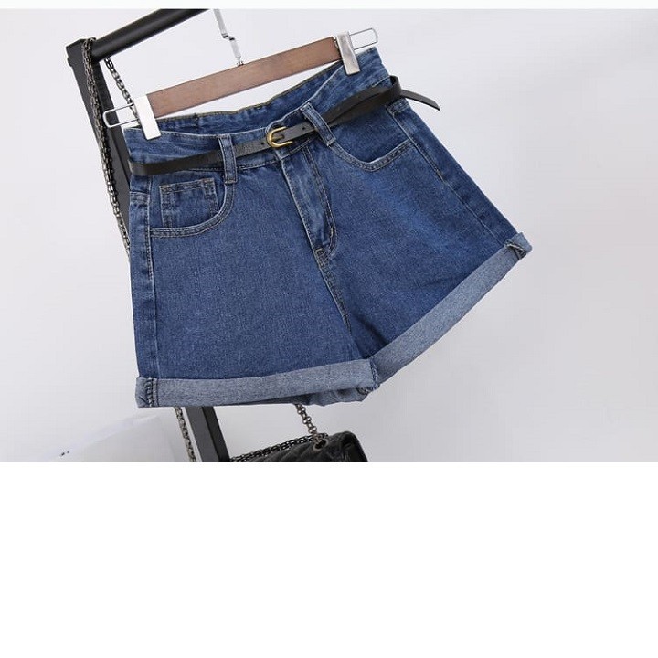 Quần Đùi Jean Cạp Cao Gập Gấu | BigBuy360 - bigbuy360.vn