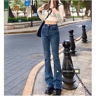 Quần jean ống loe cạp cao phong cách thời trang retro cho phái đẹp
