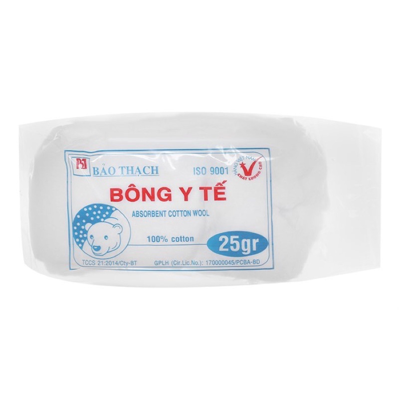Bông Gòn y Tế Bảo Thạch 25gr Mềm Mại , Thấm Hút Cao