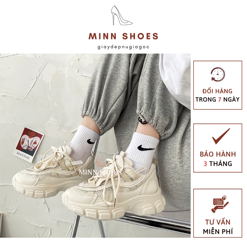 Giày thể thao ulzzang nâng đế 3 màu basic phong cách nam nữ thời trang