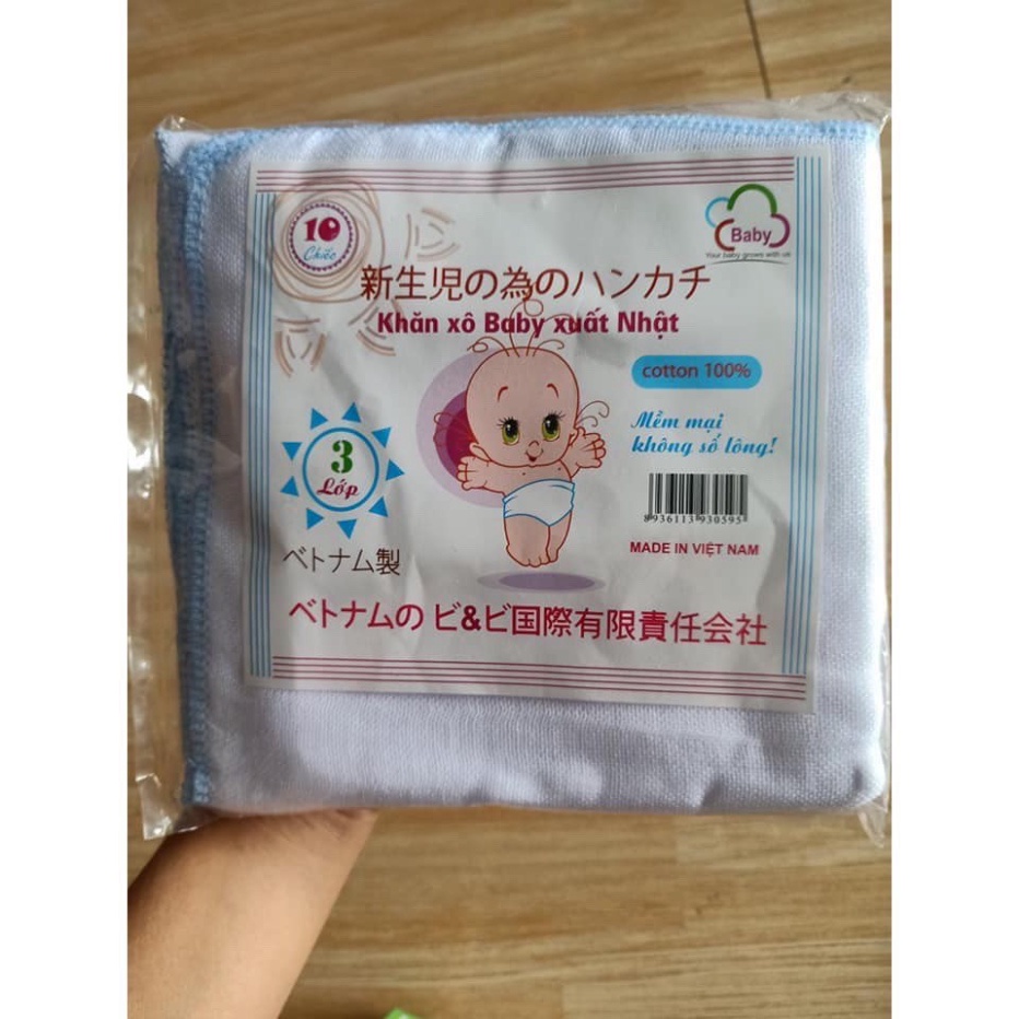 Hàng 3 lớp kích thước 32x32 khăn sữa xuất Nhật siêu mềm , khăn xô sữa cho bé siêu thấm, mềm A Lá Kids
