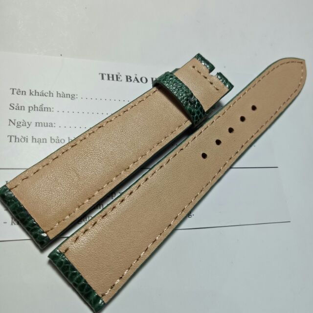 DÂY ĐỒNG HỒ DA ĐÀ DIỂU MÀU XANH RÊU các size từ 10mm- 20mm