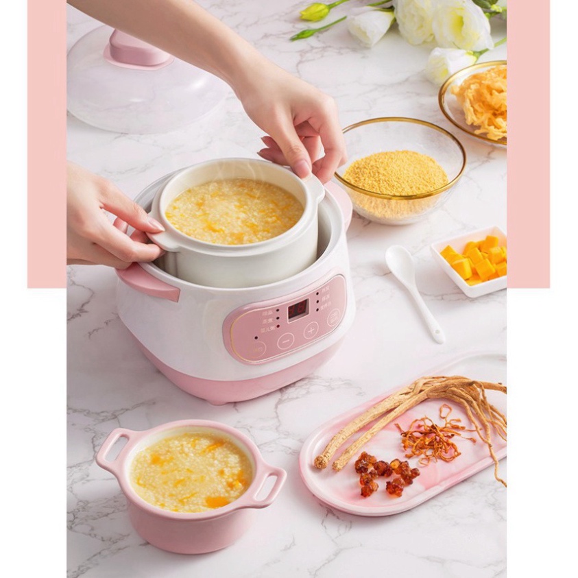 Nồi hầm cháo cho bé, Ninh, Nấu, Hấp Cách Thủy 4 IN 1 ăn dặm Babyjoy Mart