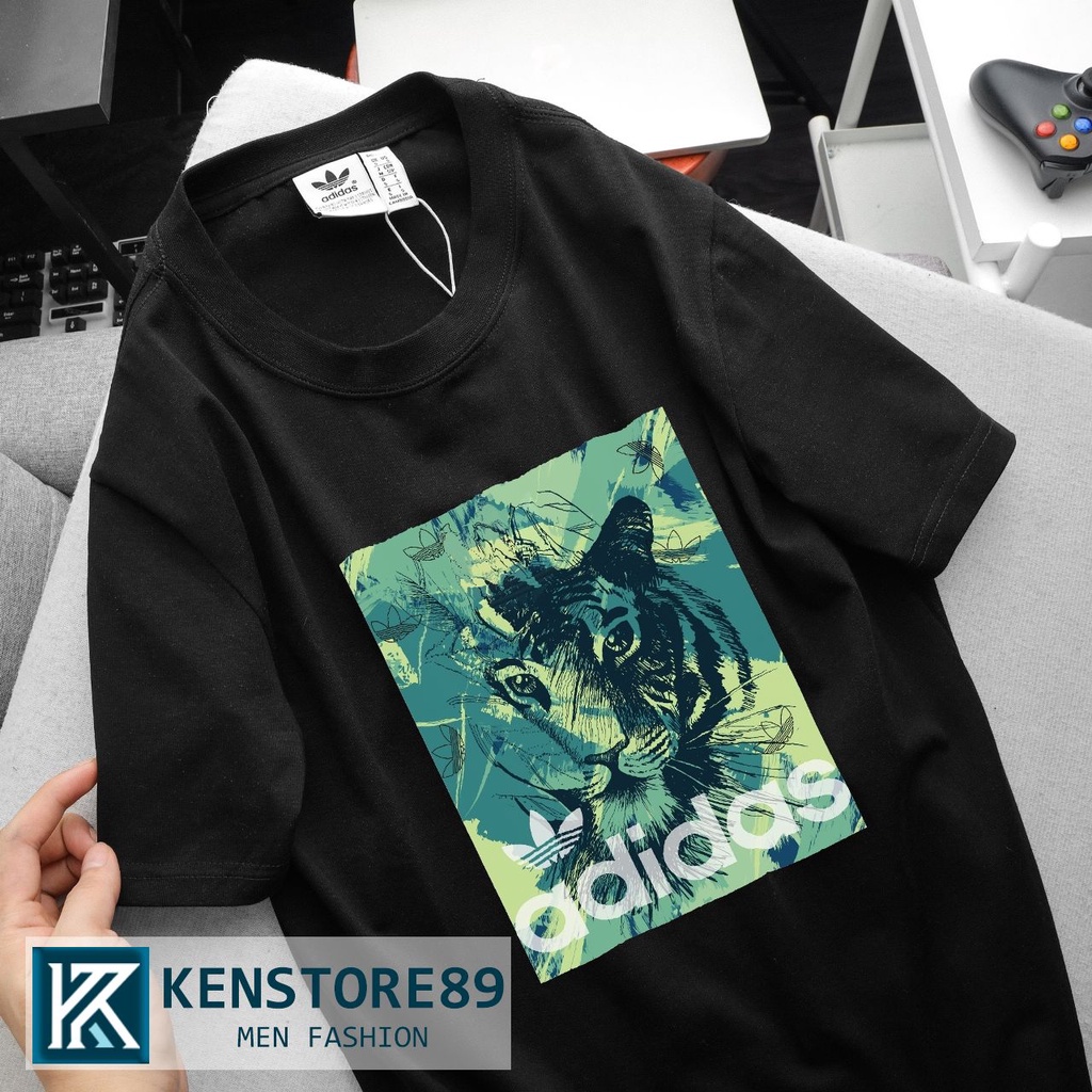 Áo thun nam cổ tròn AD CON CỌP ngắn tay cotton 100% KENSTORE89 ATK007
