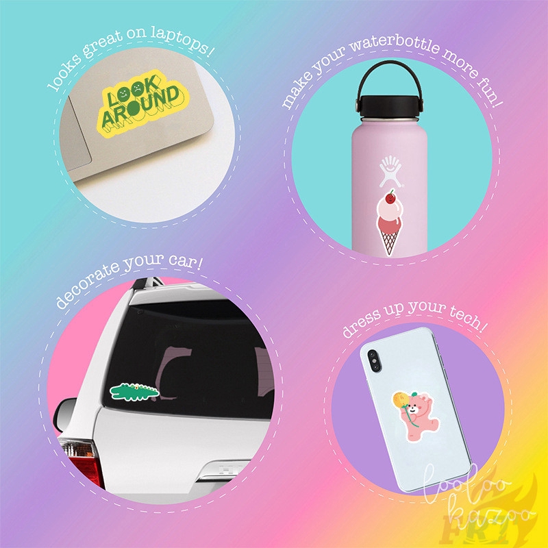 Bộ 100 Miếng Dán Hình Gấu Đáng Yêu