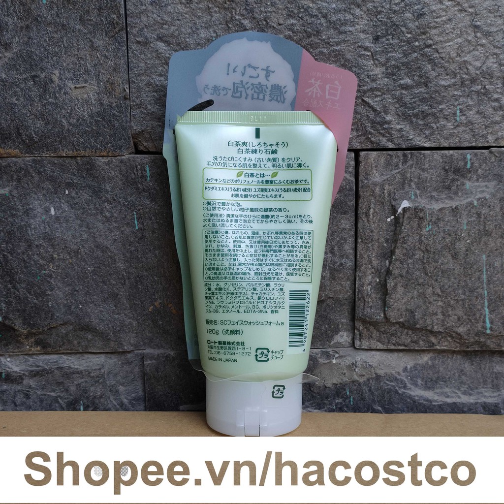 Sữa Rửa Mặt Trà Xanh Rohto Shirochasou Green Tea Nhật Bản 120g | BigBuy360 - bigbuy360.vn