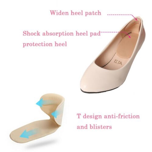 Cặp 2 đệm dính lót giày cao gót dạng chữ T giảm đau gót chân hiệu quả