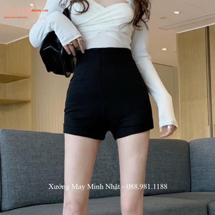 Quần short dance nữ lưng cao cạp liền khóa sau vải Umi co giãn - Quần đùi nữ ôm eo mông tập nhảy yoga gym múa tôn dáng