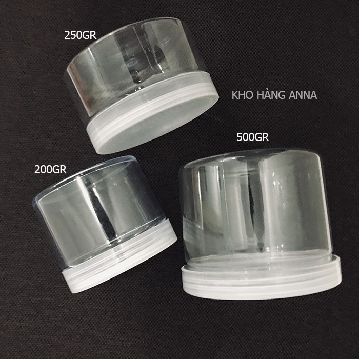 5 HỦ HẤP DẦU  200GR - 5 HỦ NHỰA TRONG SUỐT LỚN 200 GR - 5 HỦ NHỰA ĐỰNG KEM - 5 HỦ NHỰA - 5 HỦ KIẾNG