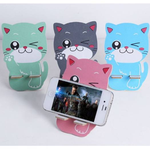 Giá đỡ điện thoại, máy tính bảng làm bằng chất liệu gỗ hình động vật cute dễ thương, nhỏ nhắn xếp gọn mang theo mọi nơi
