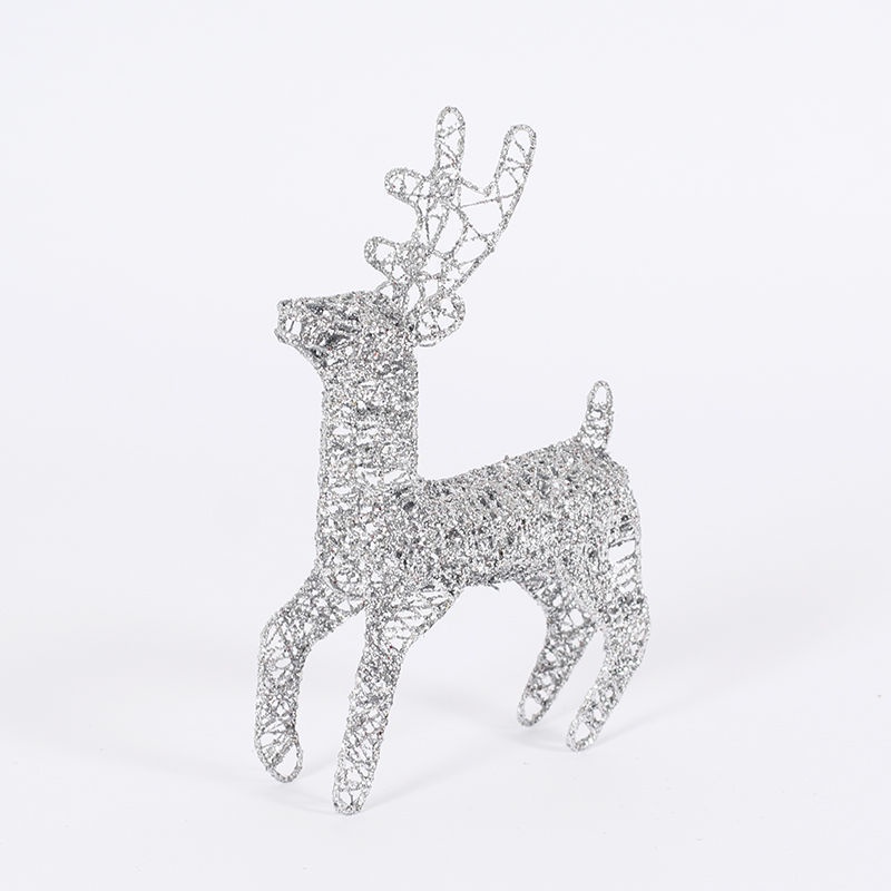 🎄Christmas Phụ kiện trang trí giáng sinh hình tuần lộc bằng sắt phát sáng