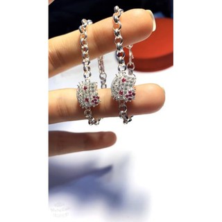 Lắc bạc trẻ em, vòng tay bạc cho bé gái hình Hello Kitty - Trang Sức Tnj