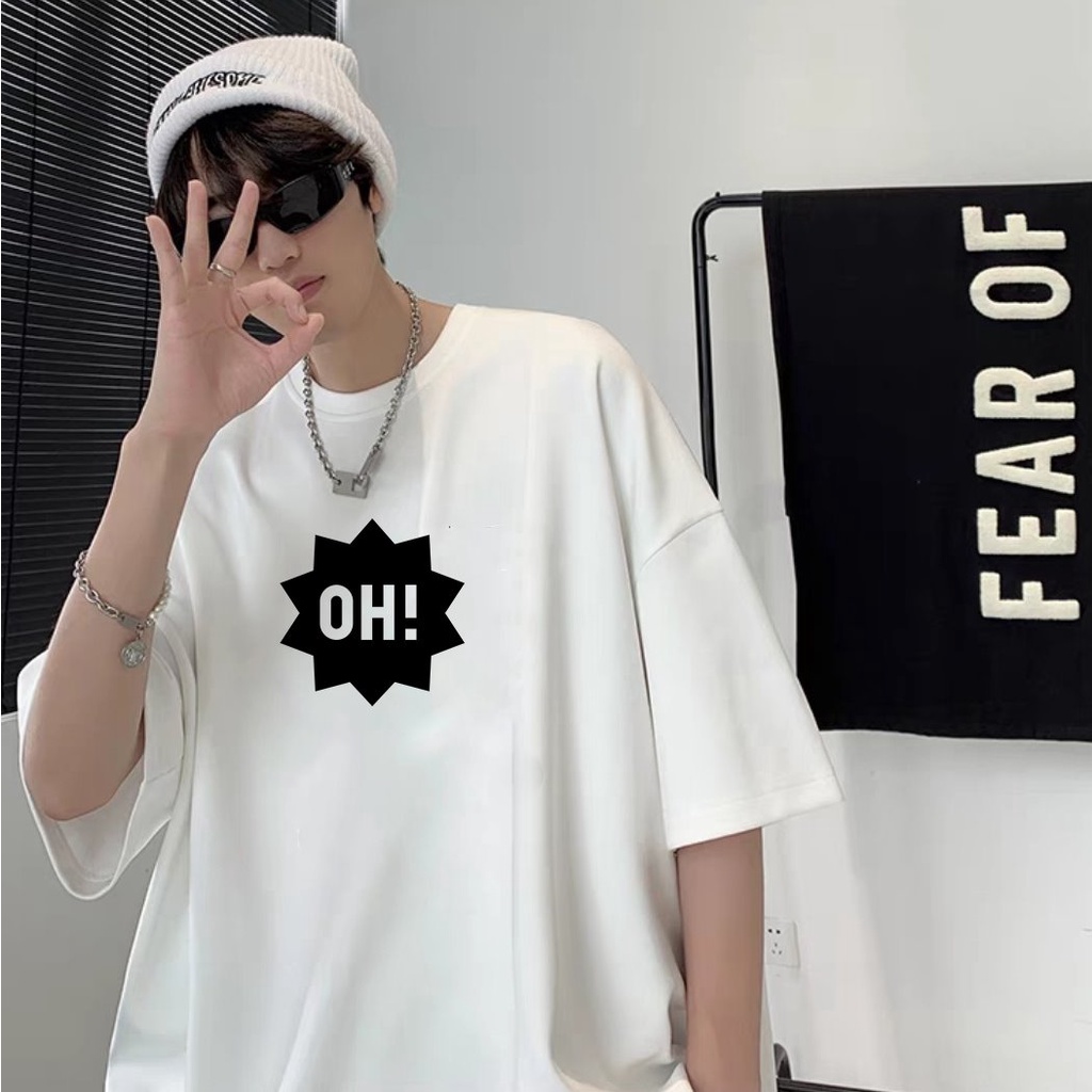 Áo phông nam nữ tay lỡ form rộng oh! vải dày mịn 2022T3424