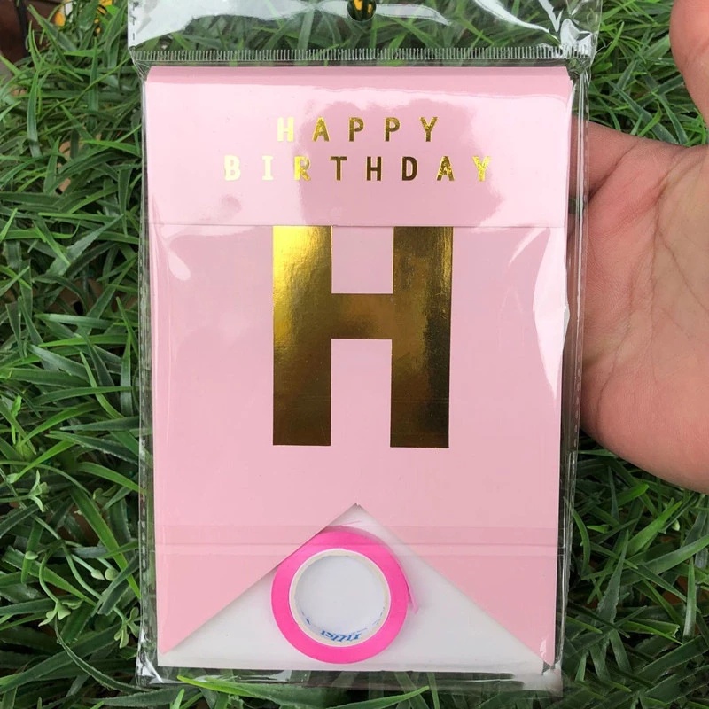 1 Bộ Dây Cờ Giấy Treo Trang Trí Sinh Nhật Nhiều Màu Sắc