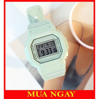 Đồng Hồ Nữ Shhors Xanh Matcha Thể Thao Dây Cao Su Siêu Bền DH78