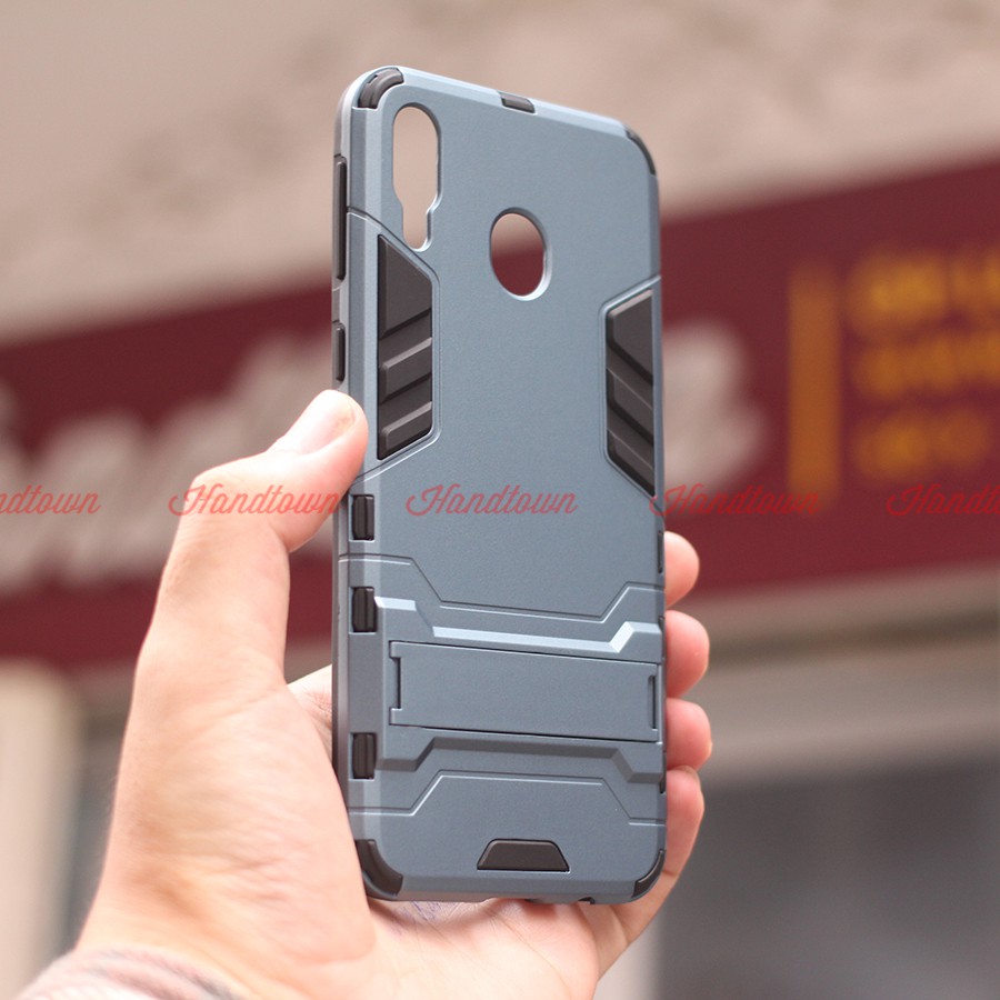 Ốp Lưng Cho Samsung Galaxy M20 IRON - MAN Nhựa PC Cứng Viền Dẻo Chống Sốc