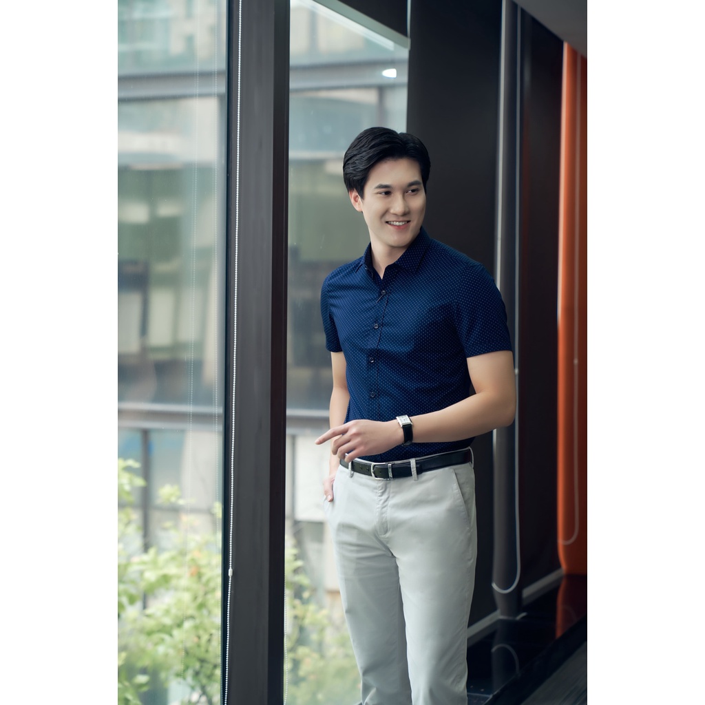 Sơ Mi Nam Ngắn Tay Dáng Ôm Thoáng Mát Thấm Hút Mồ Hôi DGCs - SASNBA49M