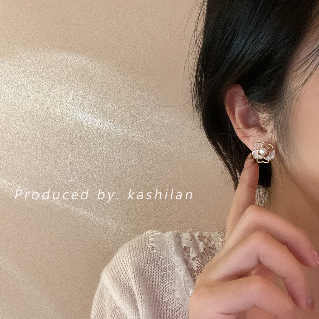 Khuyên Tai Hình Vỏ Sò Đính Đá Zircon Kiểu Pháp Thời Trang Cao Cấp Cho Nữ