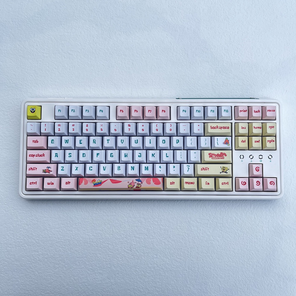 SpongeBob SquarePants Keycaps Cherry Profile dễ thương Anime PBT Dye Sub Bàn phím cơ học Keycap