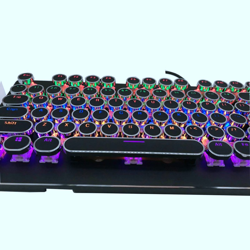 Retro Mechanical Gaming Keyboard, 14 RGB Backlit, Blue Switch -Tactile & Clicky, Typewriter Style, 104 Keys | BigBuy360 - bigbuy360.vn