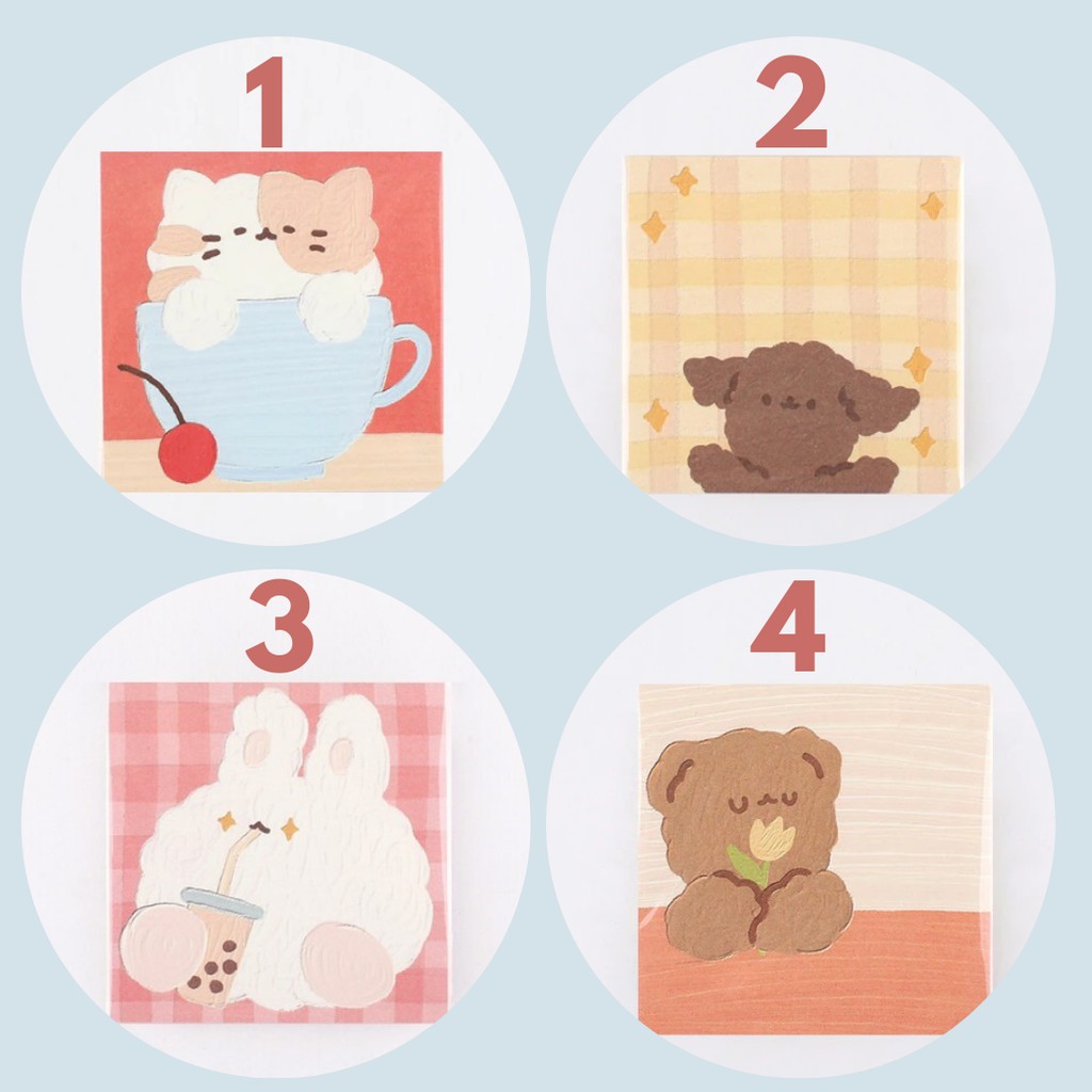 Bộ 100 Giấy Ghi Chú Đáng Yêu Lovely Bear Memo Note