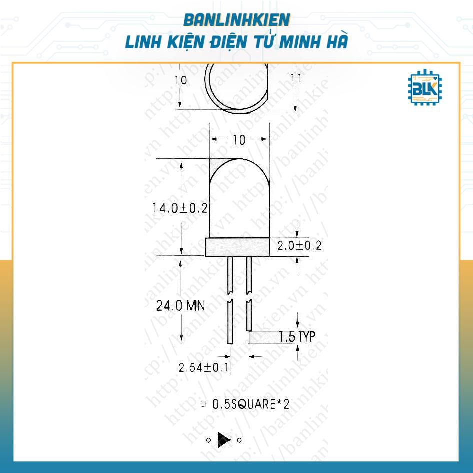 Combo 5 Chú Led 10MM Siêu Sáng Vàng