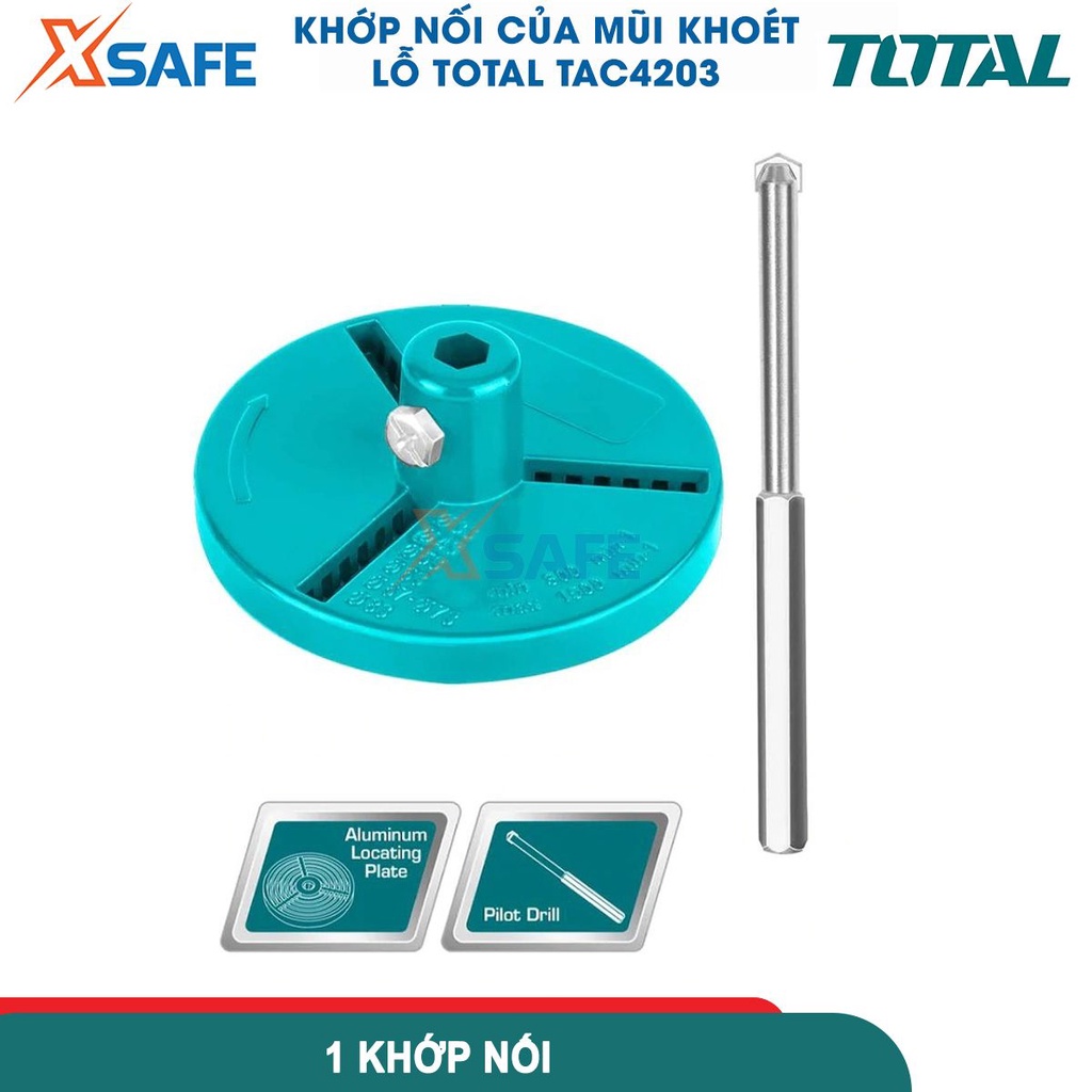 Khớp nối của mũi khoét lỗ TOTAL TAC4203 gồm 1 đế nhôm định và 1 khớp nối - chính hãng