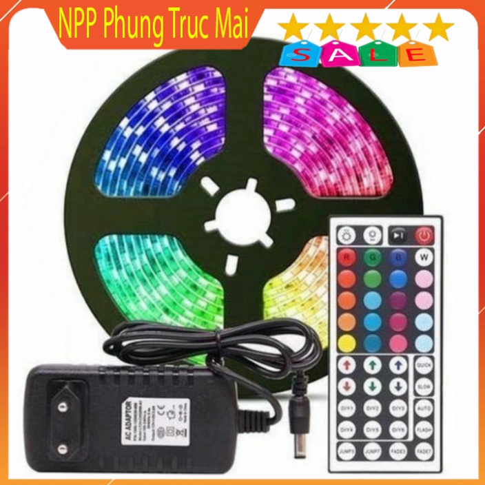[Có Sẵn] Đèn Led Tiktok 5m 5050RGB Mix DIY Trên 50 Màu Trang Trí Phòng Ngủ Nháy Theo Nhạc Sử Dụng App