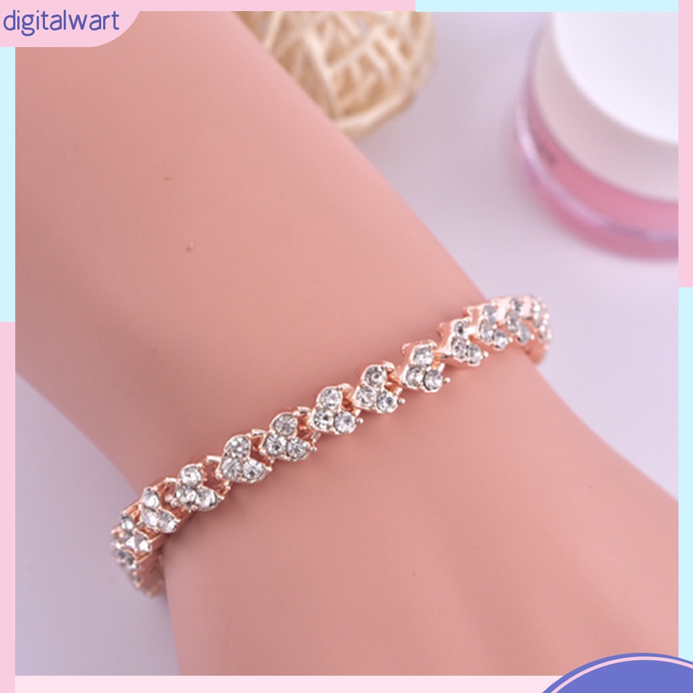 Vòng đeo tay đính đá nhân tạo sáng bóng dễ thương dành cho phụ nữ