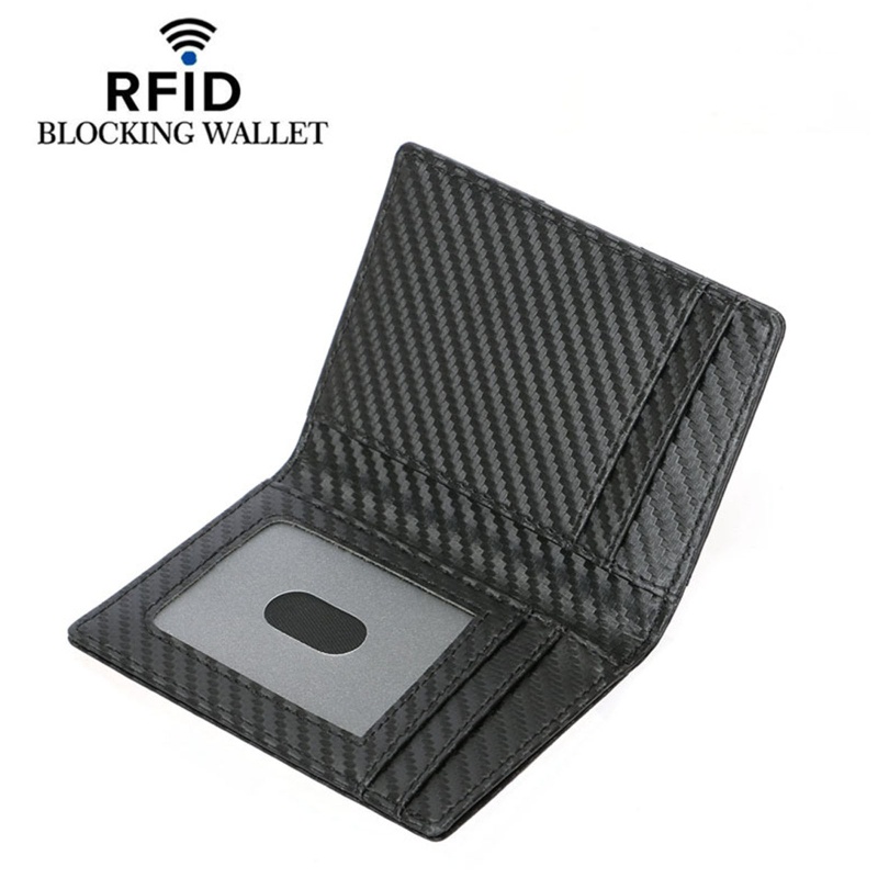 Ví Đựng Tiền Chống Trộm RFID Bằng Sợi Carbon Cổ Điển Cho Nam