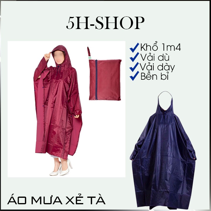 Áo Mưa Xẻ Tà - Size 1m4 - Chất lượng tốt - Phụ Kiện không thể thiếu khi trời mưa.