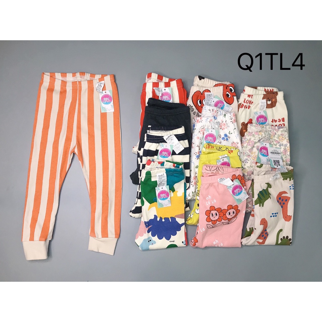 Quần dài cotton thun tăm lộn xộn dễ thương Nga Fish Q1TL4