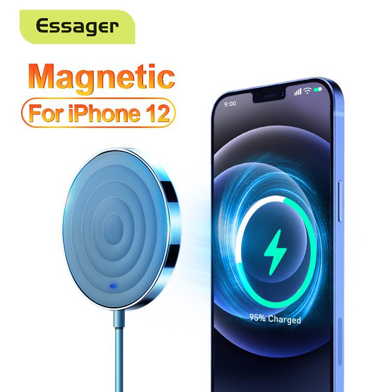 Đế Sạc Nhanh ko dây Essager QI Cho IP12 11 Pro Max Mini Xs Xr