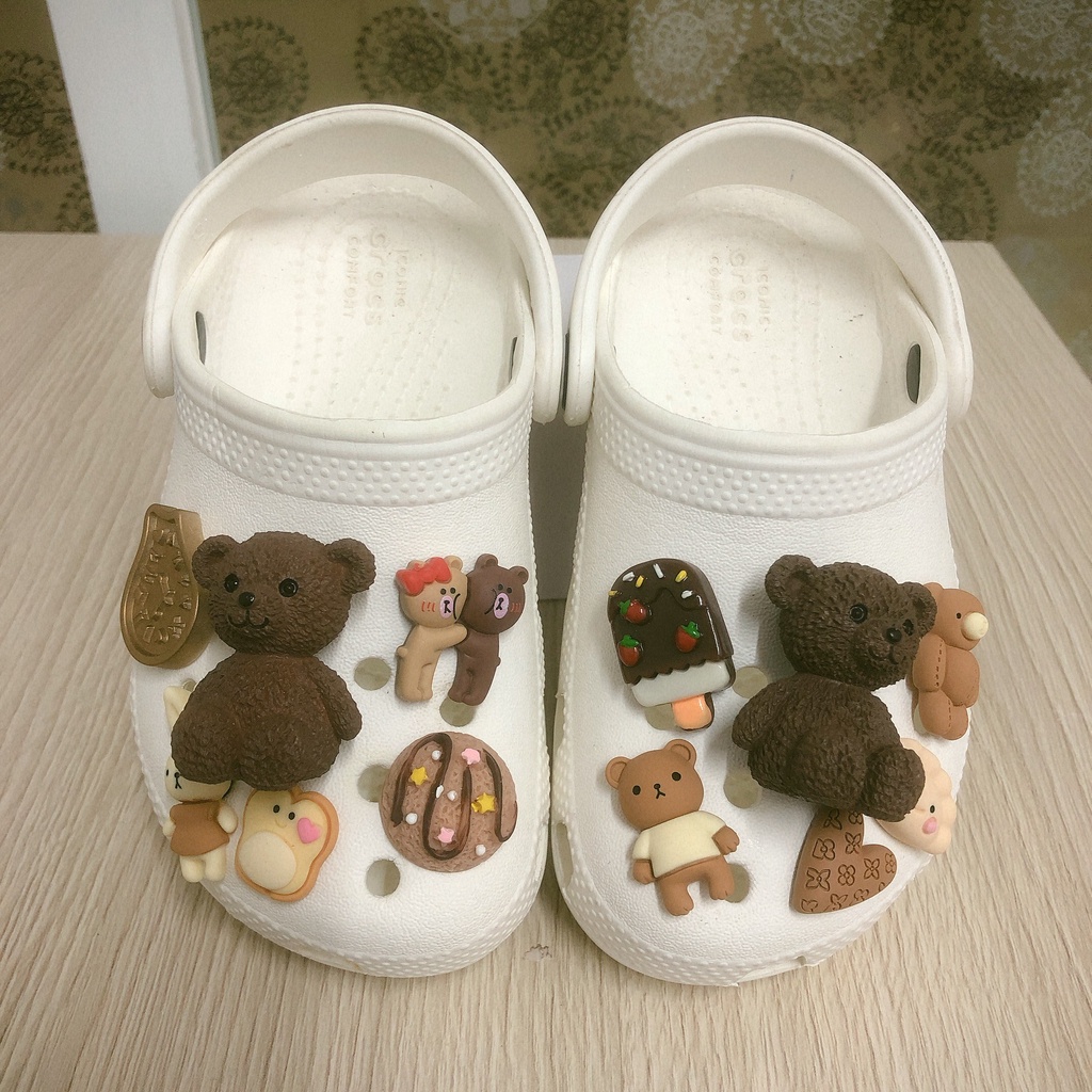 SET CHARM GẤU TEDDY TRANG TRÍ DÉP SỤC