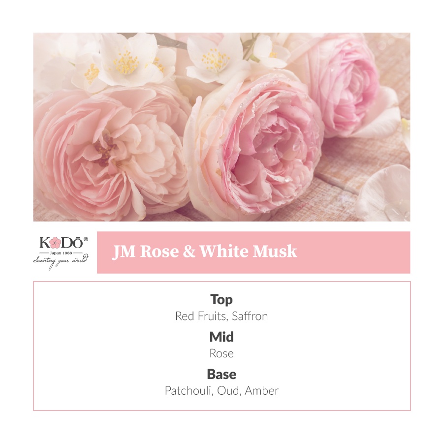 Tinh Dầu Nước Hoa KODO JM Rose &amp; White Musk - Nguyên chất - 3 Tầng hương thơm độc đáo - 10ml