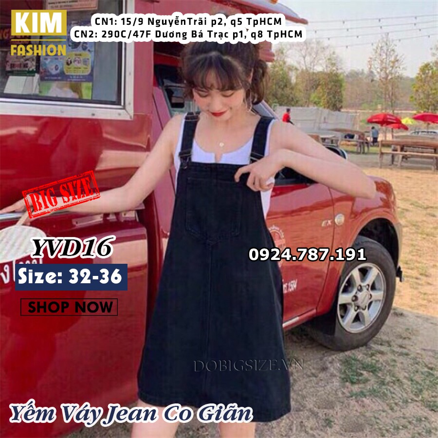 Yếm Váy Kaki Jean Bigsize Co Giãn YVD16 size 32-36