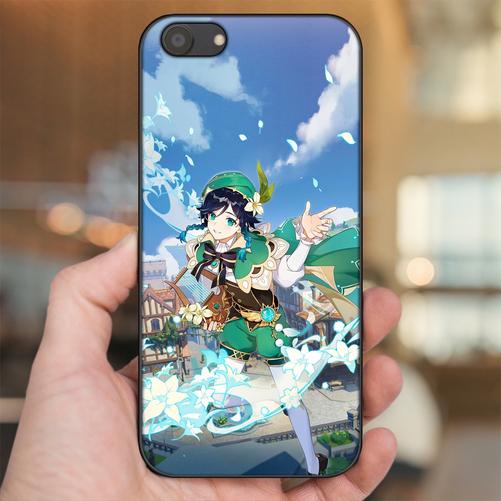 Ốp lưng Oppo A83 viền đen in hình Venti Genshin Impact