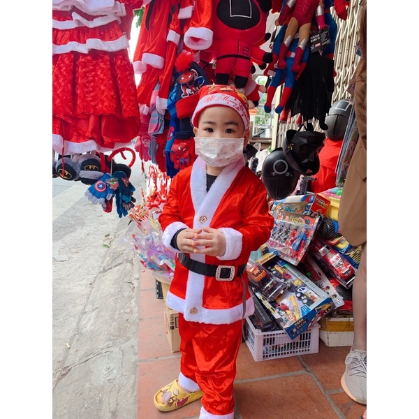 Bộ quần áo ông già Nôen cho bé từ 8-35kg